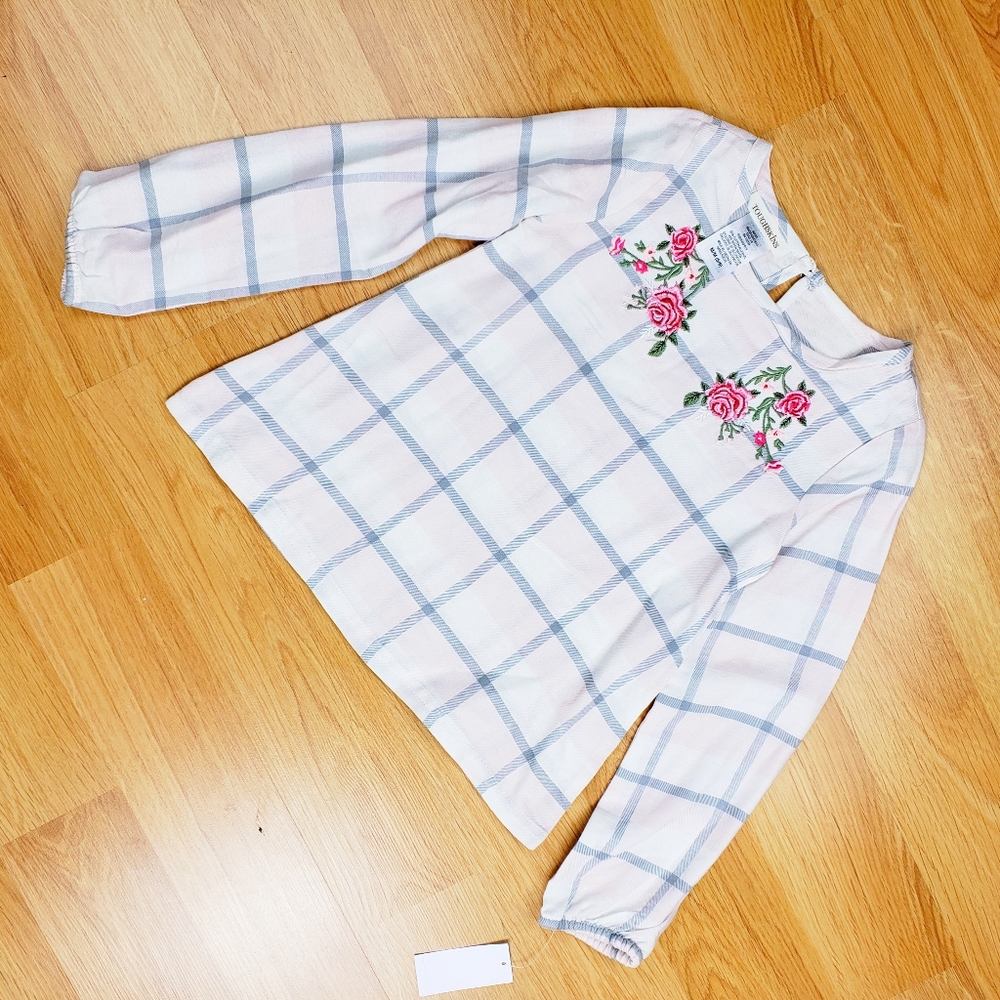 Girls Pink Embroidered Longsleeve Top Sz 5/6